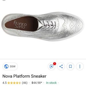 Franco Sarto silver loafers